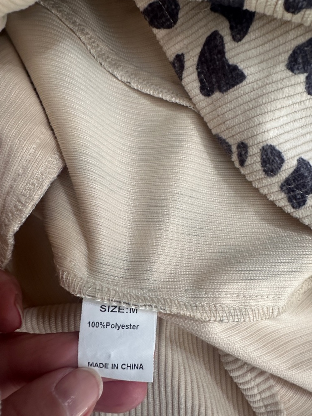 Leopard Patchwork Beige Shacket Jacket - Picture 2 of 4